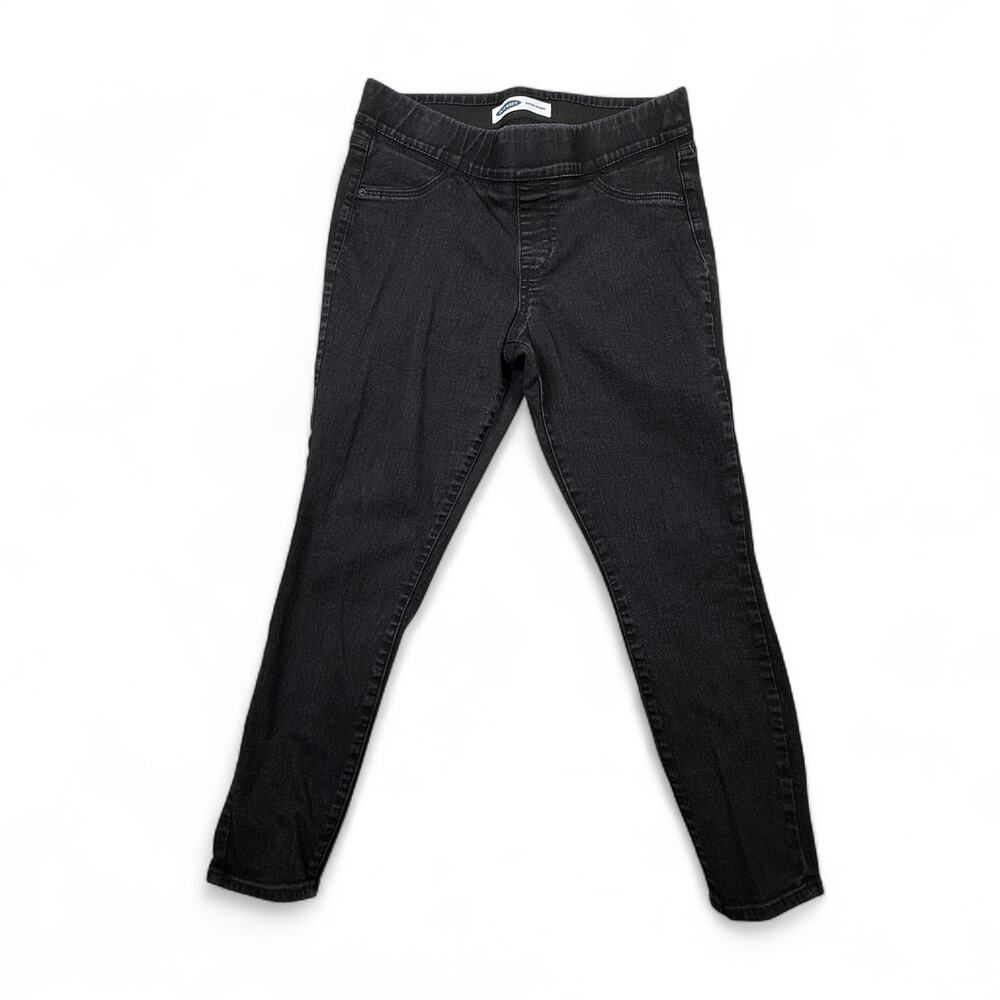 Old Navy Super Skinny Jeggings Black Wash Denim Leggings Women's 12 Short